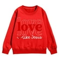 thumbnail image 5 of FAOWME Girls Graphic Prints Sweatshirt Crewneck Long Sleeve Cute Drop Shoulder Pullover Tops Red 5-6 Years, 5 of 5