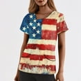 thumbnail image 3 of Scrubs For Women Plus Size, 4Th Of July Scrub Tops Size Skew Collar Short Sleeve Workwear With Double Layer Pockets Red White And Royal Blue American Flag Top Scrubs Tops (XL, Wine) ZMTing, 3 of 3