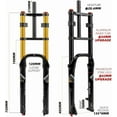 thumbnail image 3 of 26 Inch Bike Suspension Fork 4.0'' Tire Fat Fork Straight Double Shoulder Downhill Bike Air Fork Travel 160mm Rebound Adjustable Manual Lock, 3 of 6