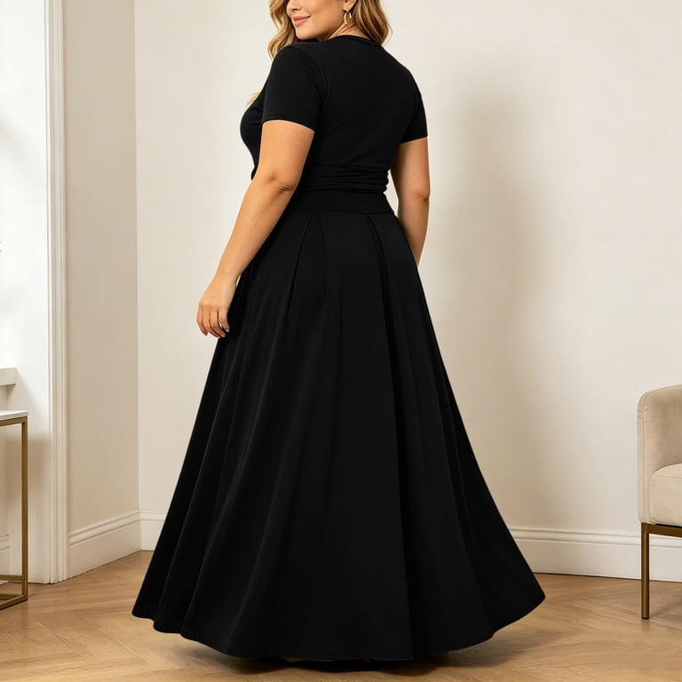 Womens Clothes Summer 2 Piece Outfits Elegant Plus Size Solid Titling Dress Two Piece For Formal Occasions Set