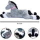 thumbnail image 5 of Animal de peluche de caballo gigante, juguete de almohada de felpa de caballo largo gris, 5 of 5