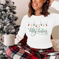 thumbnail image 4 of Christmas Tree Shirt Women Christmas Embroidered Trees Long Sleeve Shirts Gift Xmas Graphic Tee Tops, 4 of 7