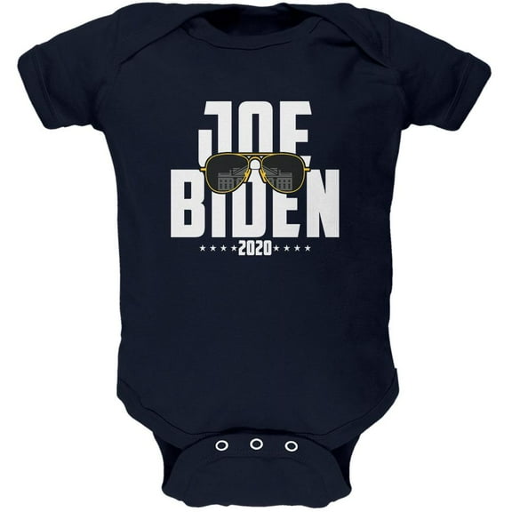 Joe Biden Sunglasses Minimalist 2020 Election Soft Baby One Piece Navy 12-18 M