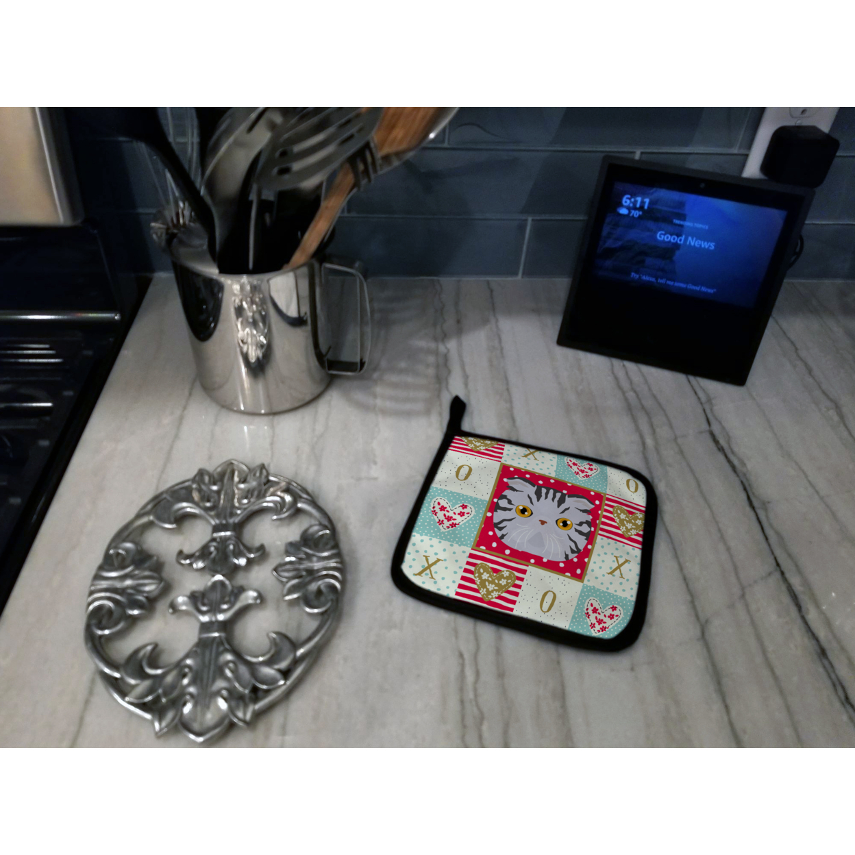 Foldex Exotic Fold Cat Love Pair of Pot Holders