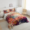 thumbnail image 4 of Homewish Teens Graffiti Art Bedding Comforter Set, Modern Fashion Artwork Twin Comforter Sets, Vintage Oil Printing Reversible Bedding Set, Luxury Bedroom Decor, 2pcs, 4 of 9
