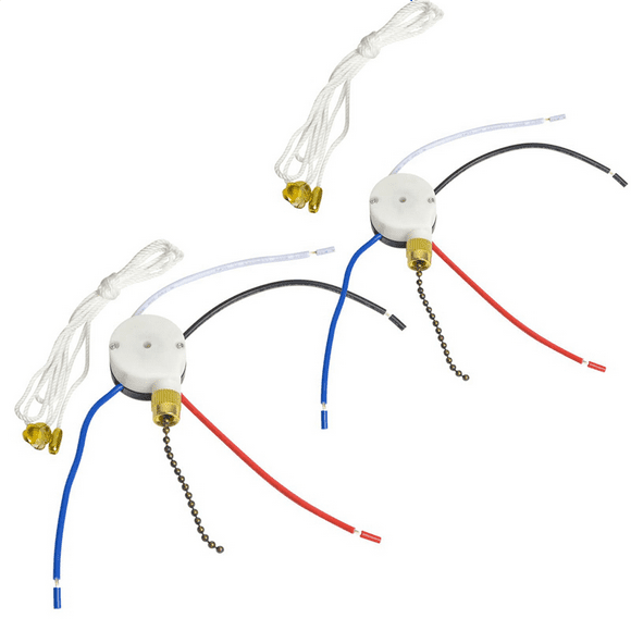 4x Ceiling Fan Pull Switch,ZE-208S E89885 3 Speed 4 Wire Fan Switch Pull Chain Cord Switch Fan Lights Switch Replacement