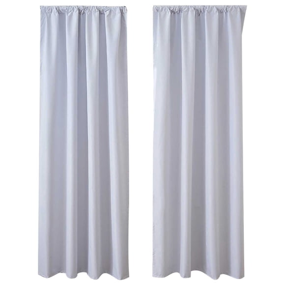 2 Pack - Scandinavian Solid Color Curtains for Bedroom and Kitchen - Blackout Window Drapes for Dark Environment and Warm Sleep Easy, White, JKODE