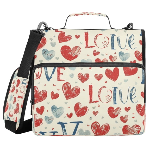 YAZAOO Zipper Binder trapper keeper Documents Organized Design Colorful Hearts Of Affection Printed