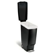 simplehuman Kitchen Trash Can, 10.6 Gallon Plastic Step Garbage Bin with Secure Slide Lock Lid, Black
