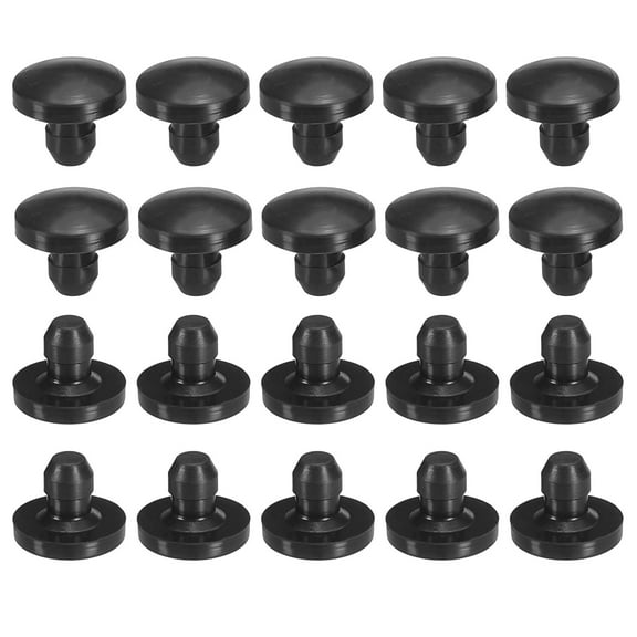 Uxcell Silicone Round Hole Plugs 3mm/0.12inch, Protective Cover Cap Head for Locking Furniture, Black 20 Pack