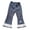 Blue, variant on Girls Leggings Ribbed Pull Flared Pants Elastic Waist Ruffle Hem Kids Casual Soft Spring Autumn Schoolwear (Coffee, 5-6 Years)