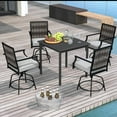 thumbnail image 4 of Costway Outdoor PE Wicker Swivel Bar Stools Set of 2 with Back Armrests and Cushion, 4 of 9