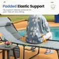 thumbnail image 2 of KING BIRD Oversize Folding Chaise Lounge Outdoor, 16inch Extra High Patio Camping Sunbathing Recliner, Support 350lbs Lay Flat Pool Beach Lawn Chair with Storage Bag, 2 of 8
