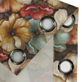 thumbnail image 4 of Ambesonne Flowers Grommet Curtain, Retro poppy Branches Print, 50"x120", Amber Seafoam and Brown, 4 of 5