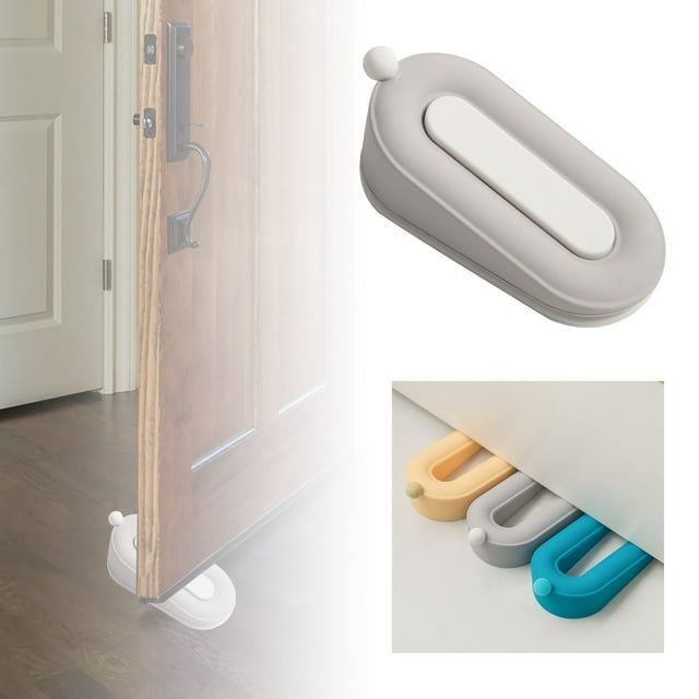 Butée de Porte en Silicone Non Protectrice pour Plancher, Butée de Porte en Caoutchouc Robuste avec Support pour Usage Domestique et Commercial