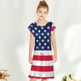 thumbnail image 1 of LSLJS Robe du 4 Juillet pour Filles Tout-Petits Robe d'Été Rayée Drapeau Américain Tenue Patriotique pour Enfants, 1 of 5