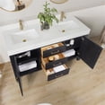 thumbnail image 6 of Leon 60" Double Bathroom Vanity in Fir Wood Black w/Lightning White Composite, 6 of 17