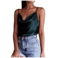 thumbnail image 1 of Playeras,Blusas y Tops,Ropa para Mujer Mujeres Tank Top Camiseta de gasa informal elegante y sexy con base de color sólido para mujer (Black, S), 1 of 3