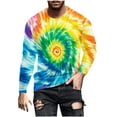 thumbnail image 2 of Handshe Men's Fashion Short & Long Sleeve Round Neck Shirts, Tie-Dye Print Breathable Casual Tops for Outdoor Activities and Daily Wear,Plus Size, 2 of 5
