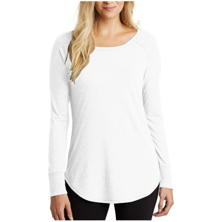 Olyvenn Stylish Womens Tunic Tops Long Sleeve Shirts Crew Neck Casual Tshirts Spring Fashion Outfits Basic T-Shirts White 6