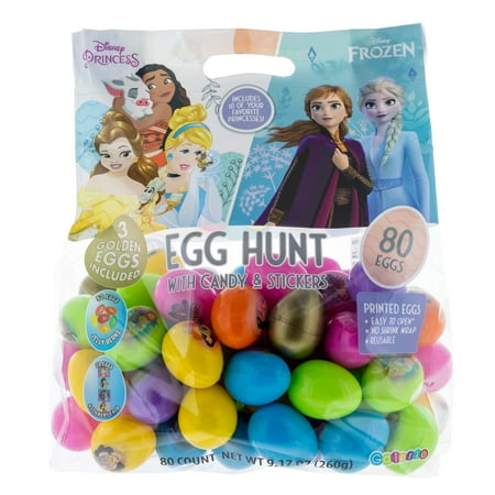 Disney Princess 80 Count Egg Hunt Bag with Candy and Stickers, 9.17 oz