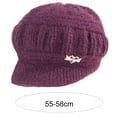 thumbnail image 6 of UDIYO Knitted Hat Peaked Love Heart Decor Thickened Plush Lining Keep Warm Solid Color Winter Thermal Middle-aged Women Cap for Gift, 6 of 8