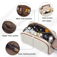 thumbnail image 3 of Neceser de viaje Telena impermeable de piel sintética beige, 3 of 9