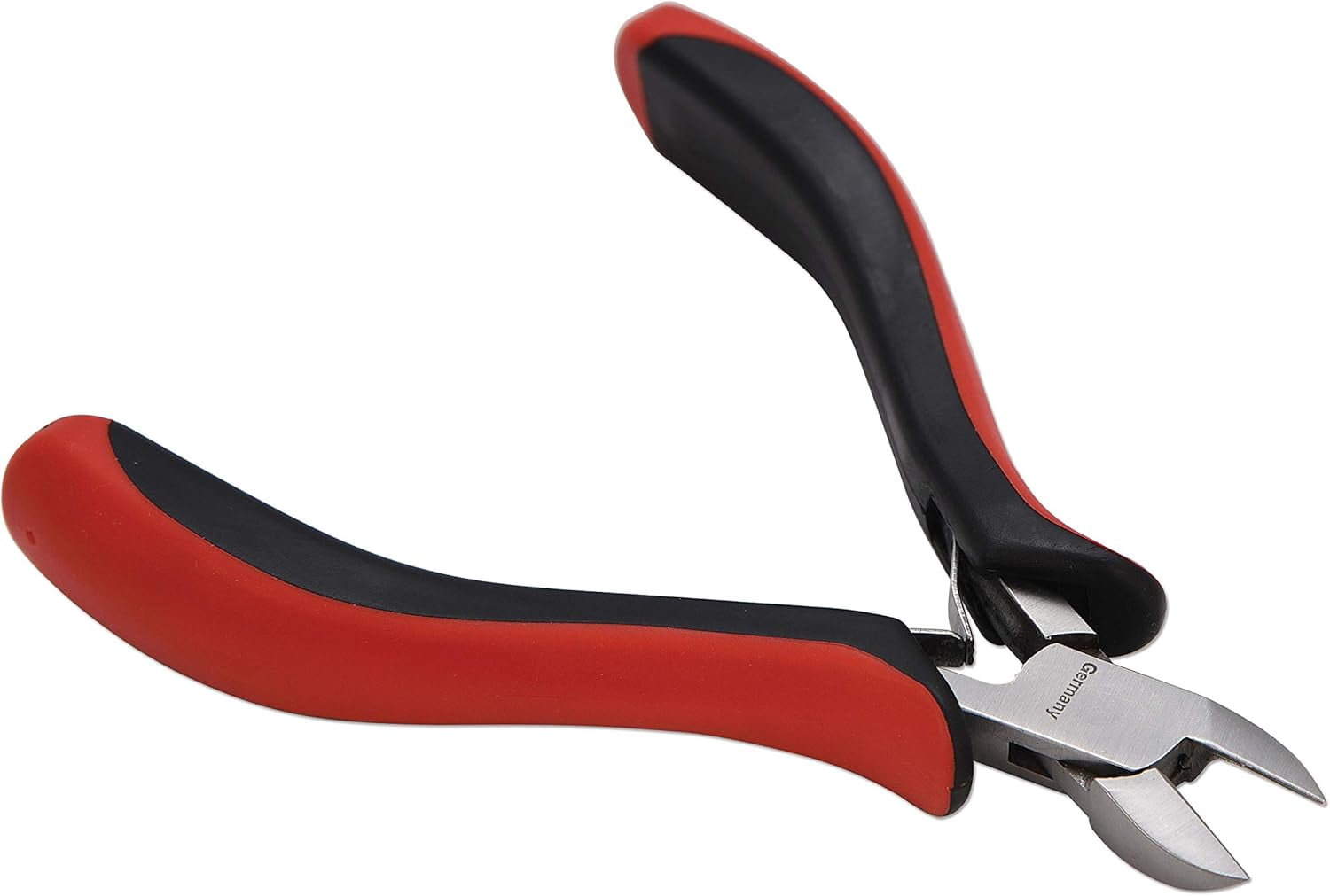 The Beadsmith Platinum Series German Flush Cutter, 4.75 inches (120mm) with Polished Steel Head, red and Black Ergonomic Comfort Grip Handle and Double-Leaf Spring, Tool for Jewelry Making