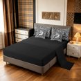 thumbnail image 4 of Manfei Graffiti Tiger Twin Bedding, Abstract Zebra Print Bedding Comforter Set, White Gray, Black Reversible, 7pcs, 4 of 6