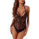 thumbnail image 2 of VISgogo Body sexy para mujer, peluches sin mangas con cuello en V profundo de color sólido, azul marino/negro/rojo VISgogo moda, 2 of 9