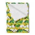 thumbnail image 2 of Banana Soft Flannel Fleece Throw Blanket, Tropical Fruits on Leaves Aloha Vibes Exotic Summer Pattern Repetition, Cozy Plush for Indoor and Outdoor Use, 70" x 90", Yellow Lime Green, by Ambesonne, 2 of 5