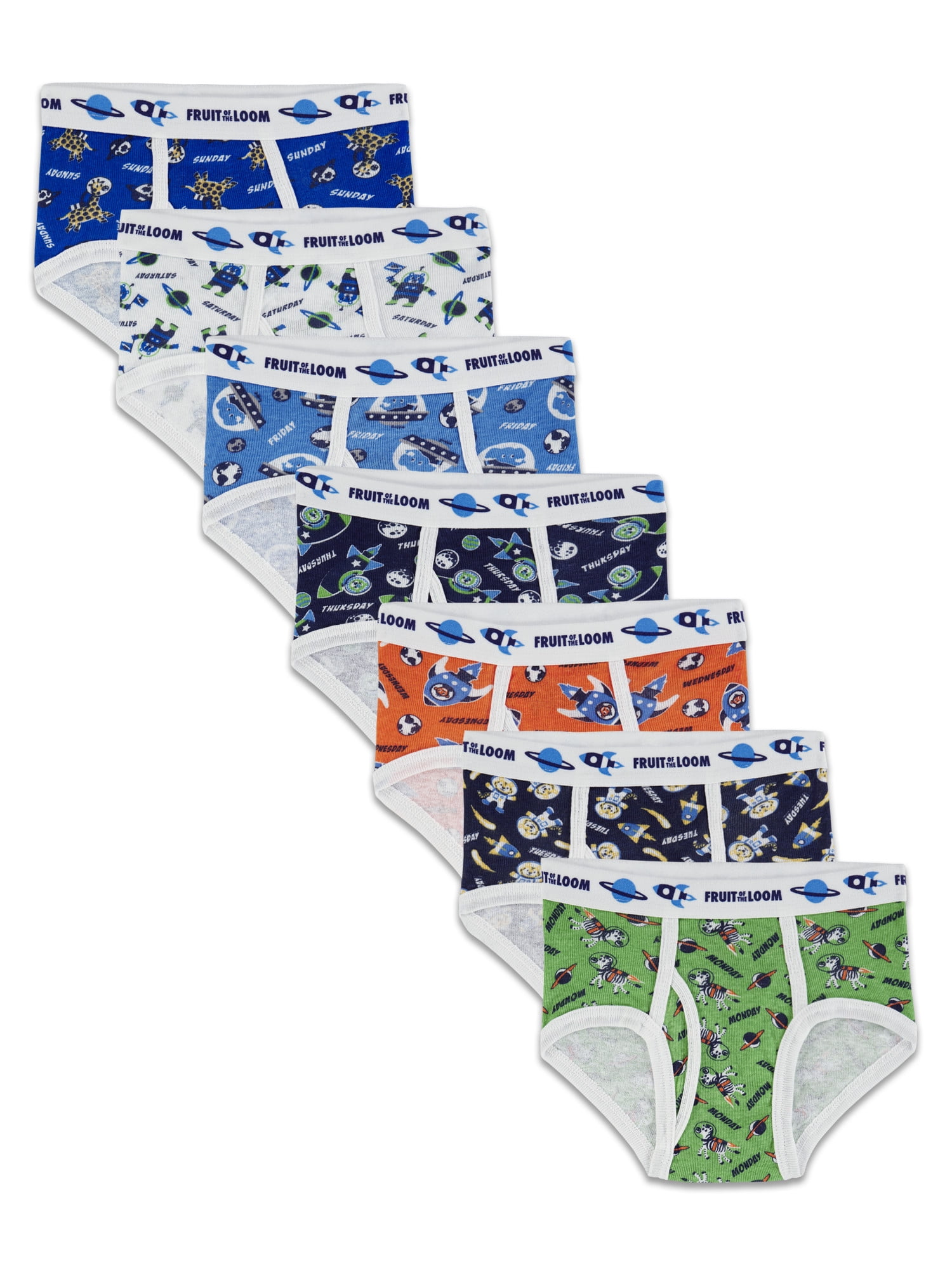 Pack of 7 Fruit of the Loom Toddler Boys Days of the Week Brief 