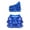Blue, variant on Kids Girls Sequins Dance Outfits One Shoulder Crop Top with Skirt 2 Piece Set Latin Ballroom Costume(White,8-9 Years)
