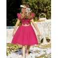 thumbnail image 5 of Arshiner Girls Tulle Dress Summer Birthday Party Fairy Puffy Cute Toddler Tutu Dresses Hot Pink 7Y, 5 of 8