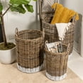 thumbnail image 5 of happimess Ternion Cottage Hand-Woven Rattan Nesting Baskets with Handles, Kubu Gray/White (Set of 3), BSK1000A-3SET, 5 of 9