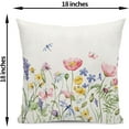 thumbnail image 5 of Spring Pillow Covers 18x18 Inch Set of 2, Watercolor Butterfly Flower Decor Farmhouse Throw Pillows Summer Spring Decorations Floral Pillowcase Square Outdoor Cushion Case for Couch Home Party, 5 of 6