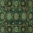 thumbnail image 1 of Ahgly Company Machine Washable Indoor Square Abstract Turquoise Blue Modern Area Rugs, 7' Square, 1 of 4