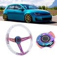 thumbnail image 4 of Car Steering Wheel 14in  Acrylic Steel Racing for ATV Kart UTV Vehicles Durable Smooth Grip Stylish Design, 4 of 7