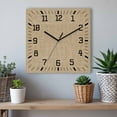 thumbnail image 6 of Beige Wooden Wall Clock Silent Non Ticking, Farmhouse Burlap Solid Brown Color Modern Linen Texture Square Wall Clocks Battery Operated, Decor Clock for Home Office, Living Room, Kitchen, 10 Inch, 6 of 9