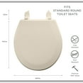 thumbnail image 4 of Bath Bliss Beveled Wood Standard Round Toilet Seat in Beige, 4 of 8