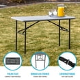 thumbnail image 5 of Lifetime 4 Foot Rectangle Folding Table for Indoor/Outdoor Use, Essential Gray Model 80694, 5 of 11
