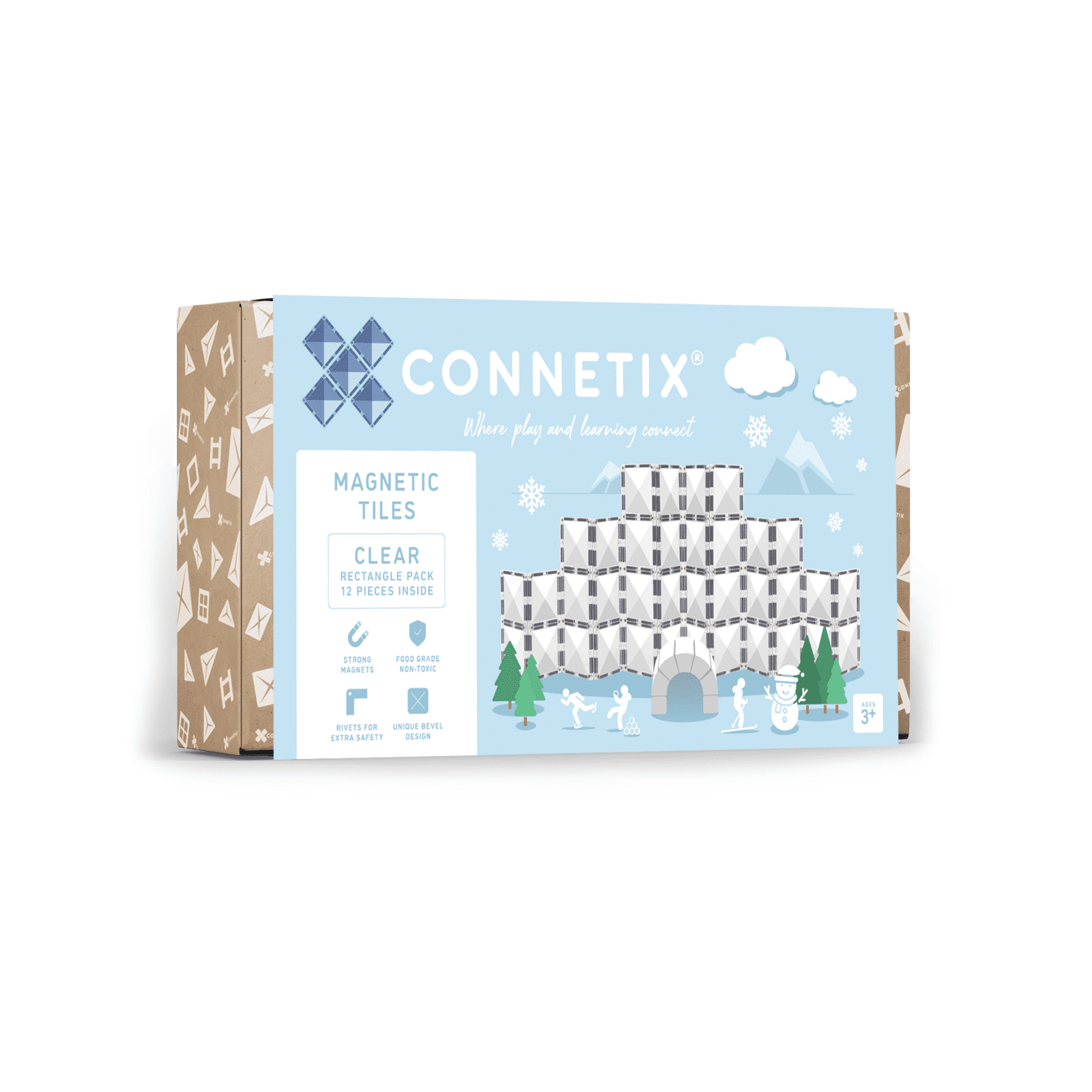 CONNETIX Magnetic Tiles, Clear Rectangle Pack, 12 Pieces - Walmart.ca