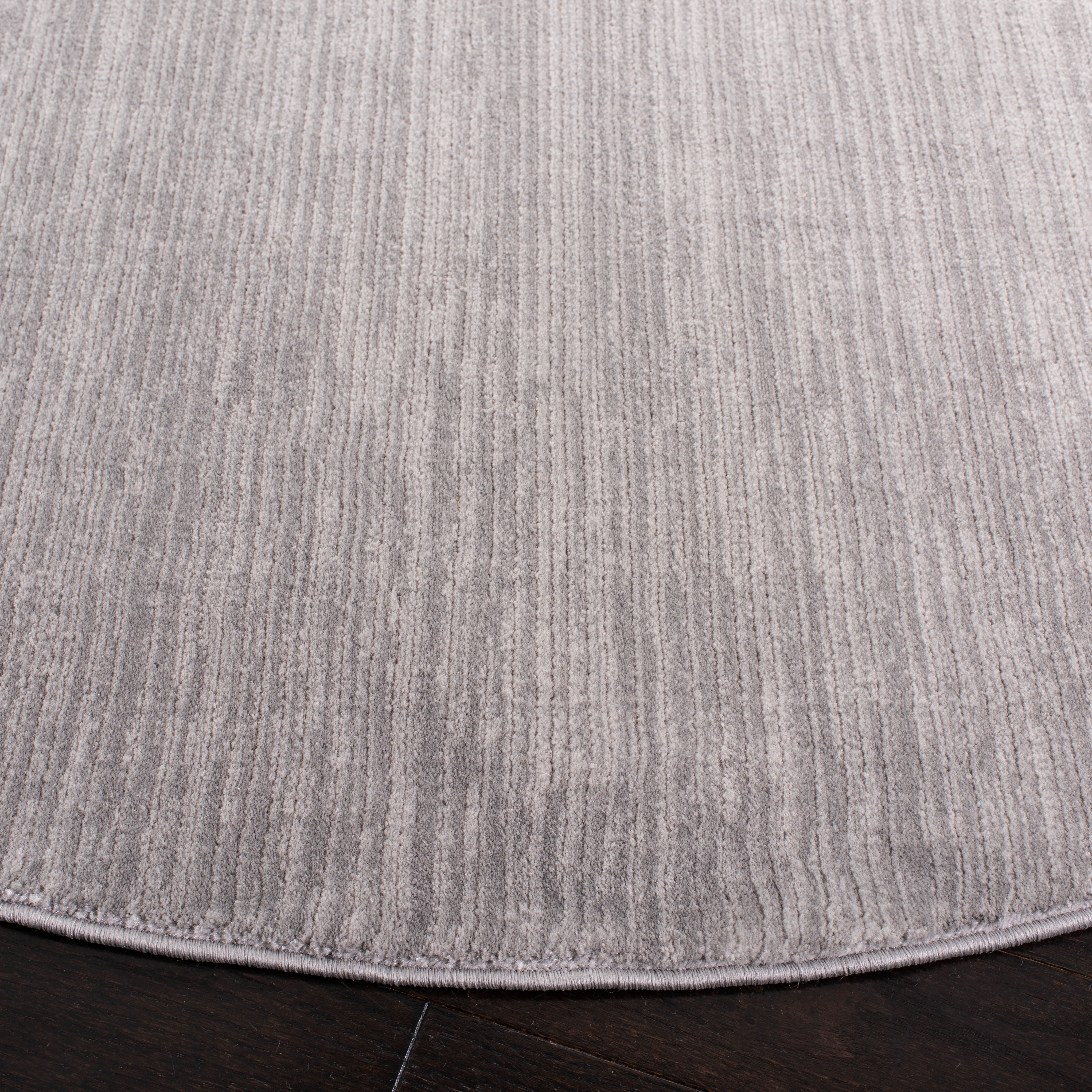 SAFAVIEH Vision Adrasteia Overdyed Solid Area Rug, Silver, 4' x 4' Round - Modern Design, Silver, Non-Shedding & Easy Cleaning, Ideal for Living Room, Bedroom, Dining Space