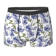 thumbnail image 6 of Men's Boxer Briefs, Blue flax flowers Soft Comfy Mens Underwear Boxer Briefs Breathable With Widen Waist, 6 of 7