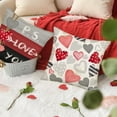 thumbnail image 4 of Valentine''s Day Be My Valentine PS Love You Throw Pillow Covers 18 x 18 Inch Grey Red Love Heart Stripes Polka Dot Wedding Pillow Cover Cushion Case Decoration for Sofa Couch Set of 4, 4 of 6