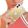 thumbnail image 2 of for iPhone 11 Makeup Mirror Case for Women Girls Luxury Bling Glitter Rhinestone Cover with Shiny Crystal Diamond Ring Stand Holder Finger Grip Cute Girly Cases for iPhone 11 Gold, 2 of 10