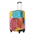thumbnail image 2 of Qekee Colorful Wool Balls Elastic Luggage Cover, Double-sided Print, Invisible Zipper, for Travel, Business, Daily - Small, 2 of 9