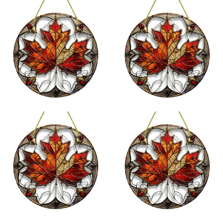 

DBYLXMN Glow in The Dark Glass Beads A Delicate Maple Leaf Acrylic Painted Window Decoration Pendant Wall Decoration Craft Pendant Home Decoration Listing 2PCS