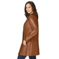 thumbnail image 3 of Jessica London Women's Plus Size Three Quarter Length Jacket Real Leather Oversized Long Coat, 3 of 3