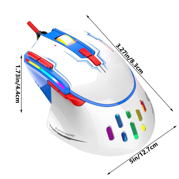 Ratón Inalámbrico para Juegos Dispositivo Múltiple de Color Rgb Ajustable de 4 Velocidades Dpi Adecuado para la Programación Macro Conexión Usb Personalizada con Cable Ratón para Juegos con Cable
